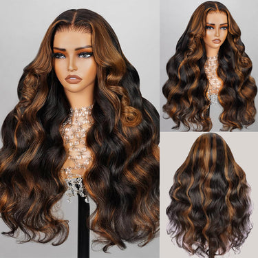 1BP30 Highlight Body Wave Wig Real Show