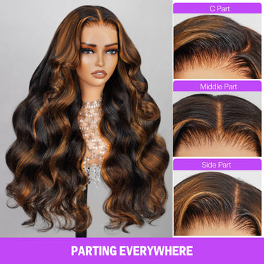 1BP30 Highlight Body Wave Wig Can Be Part Everywhere