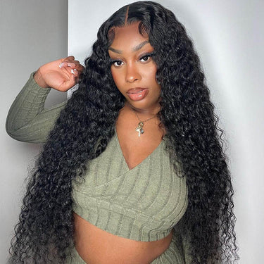 Megalook Bogo Free4x4 Lace Closure Deep/Water Wave Wigs Natural Black Realistic Hairline Preplucked With Baby Hair