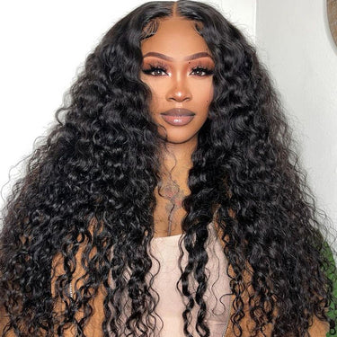 Megalook Bogo Free4x4 Lace Closure Deep/Water Wave Wigs Natural Black Realistic Hairline Preplucked With Baby Hair