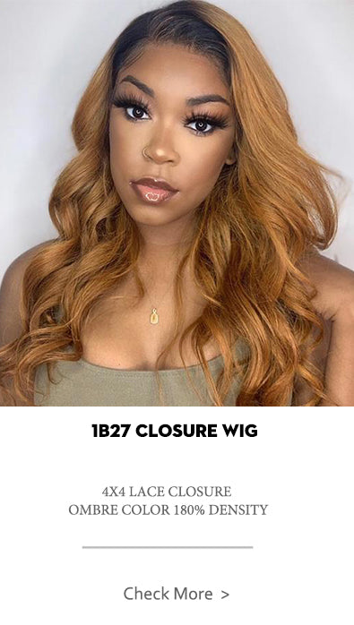 1B27 4X4 Closure Wig