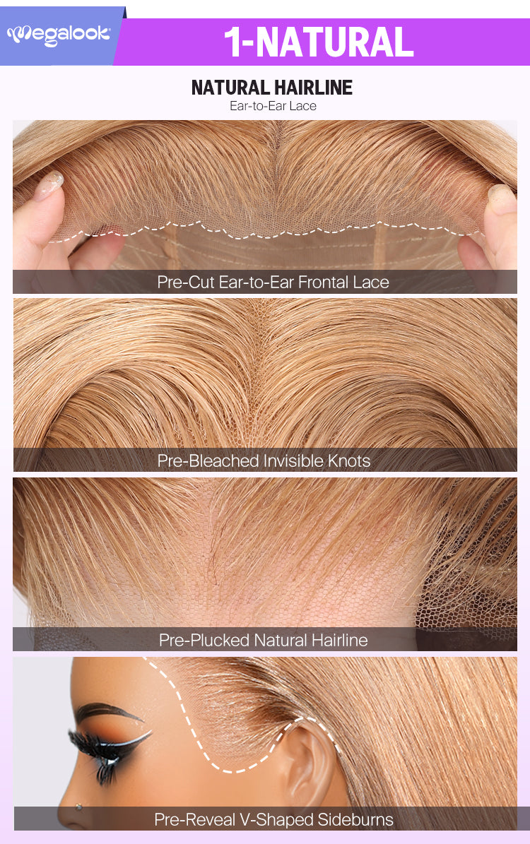 13x6 Three Go Glueless Wig Natural Hairline Details