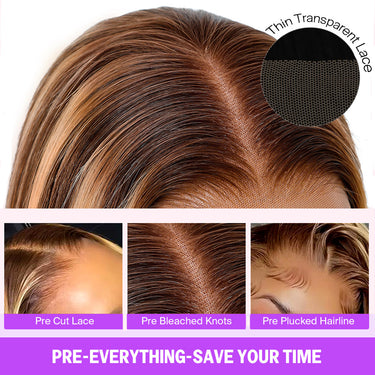 Honey Blonde Highlight Bouncy Curly 6X5 Wig Pre-Everything