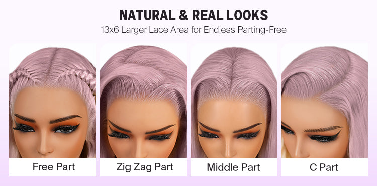 Ash Purple 13x6 Three Go Glueless Wig Natural Look Details