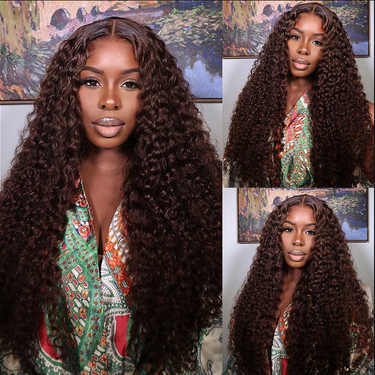 Chocolate Brown 4x4/5x5/5x6 Lace Closure Wigs Deep Wave/Water Wave Wig