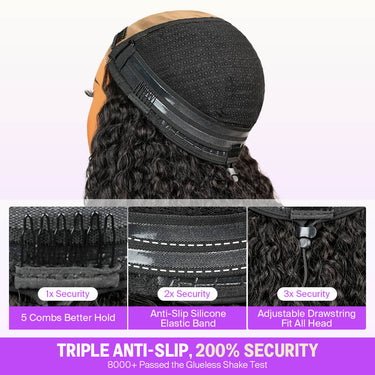 Curly All In One Half Wig 200% Security