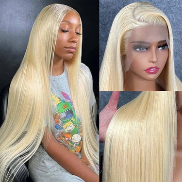 613 Blonde Straight Long Lace Front Wigs