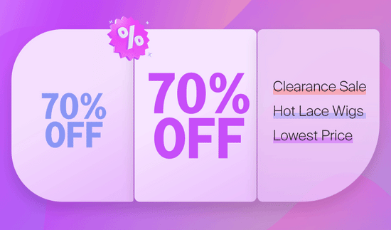 70% Off Clearance Sale Banner On Mobile