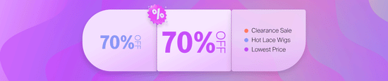 70% Off Clearance Sale Banner On Desktop