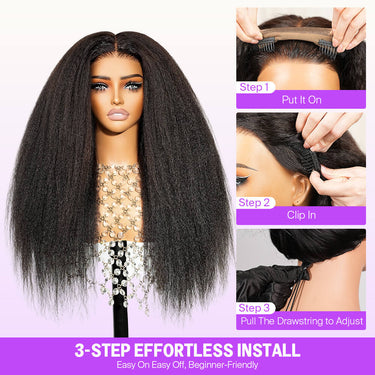 Yaki Straight All In One Half Wig 3-step Install