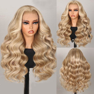 Blonde Khaki Highlight Wig Real Show