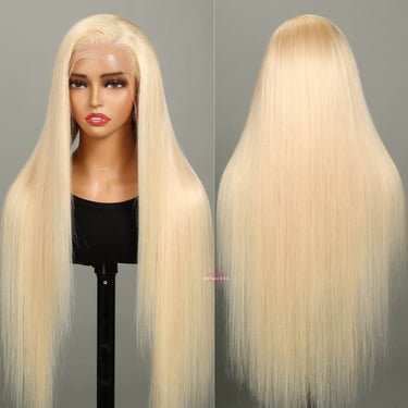 613 Blonde Straight Lace Front Wig Front And Back Show