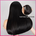 Black Double Drawn Straight Wig Full From Top To Ends