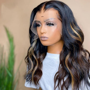 1BP Highlight Wig Body Wave Human Hair Side