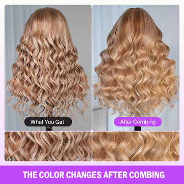 Ash Blonde Highlight 6x5 Wig Before Combing VS After Combing