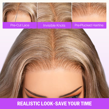 Ash Blonde Highlight 6x5 Wig Pre-Everything Save Your Time
