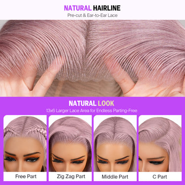 Ash Purple 13x6 Three Go Glueless Wig Natural Look