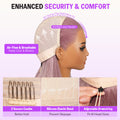 Ash Purple 13*5 Glueless Bob Wig 3D Security Comfort Cap