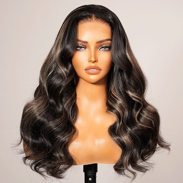 Megalook 3 In 1 Half Wig Glueless Balayage Highlight Body Wave Wigs With Drawstring Endless Protective Styles