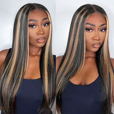 Megalook 13x4 Lace Frontal Balayage Straight Invisible Knots Breathable Cap