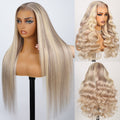 10/613 Blonde Highlight 13x6 Three Go Wig In Different Angles