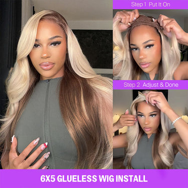 Blonde Ombre 6x5 Glueless Wig Install
