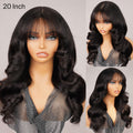20inch Body Wave Closure Wig With Curtain Bangs Real Show