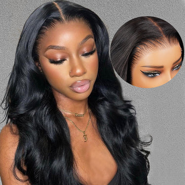 Megalook 13x6 Three-Go™ Glueless Body Wave Wig With Drawstring Natural Black 100% Human Hair Wig