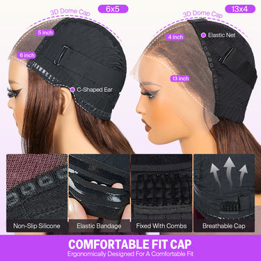 Brown 6x5 Wig VS 13x4 Wig Comfortable Fit Cap