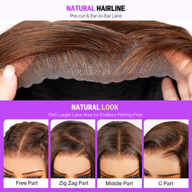 4 Chocolate Brown 13x6 Three Go Wig Natural Hairline And Look