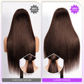 4 Chocolate Brown 13x6 Three Go Wig 180 VS 230% Density
