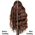 Chocolate Brown Loose Body Wave Before Combing VS After Combing