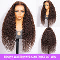 Chocolate Brown Water Wave 13x6 Three Go Wig Real Show