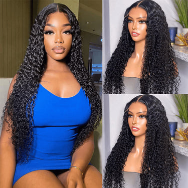 Curly Closure Wigs With Model
