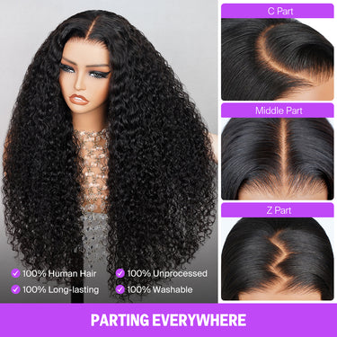 Curly Lace Front Wig Parting Everywhere