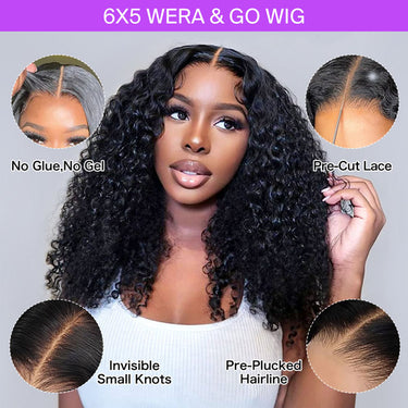 Curly 6x5 Wear Go Wigs Pre-Everything Details