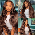 Dark Brown Long Body Wave Lace Front Wig