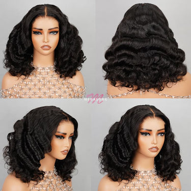 Megalook 6 Inches Deep Part Wigs Megalook Curly Natural Black Breathable Cap