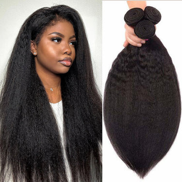 Megalook 10A Unprocessed Human Hair Yaki Straight 3 Bundles Deal Megalook Hair Weave
