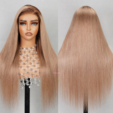Megalook Bogo Free 6x5 Invisible Knots Glueless Milk Tea Brown Ombre 18-22 Inch Straight Realistic Hairline Beginner Friendly