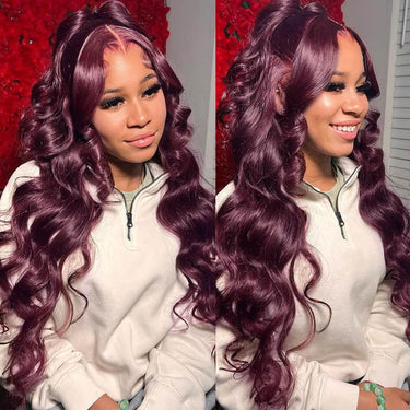 Dark Purple Body Wave Lace Wigs
