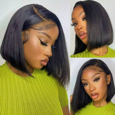 Megalook 6x6 Lace Natural Black Bob Wig