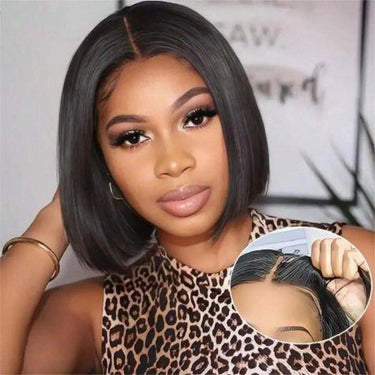 Megalook 6x6 Lace Natural Black Bob Wig