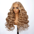Milk Tea Brown With 613 Highlights Body Wave 13x6 Wigs Proudct Real Show