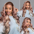 Strawberry Blonde Ombre 13x6 Three Go Wig Model In 3 Angles