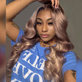 Strawberry Blonde Ombre Body Wave 13x6 Glueless Wig Model Show