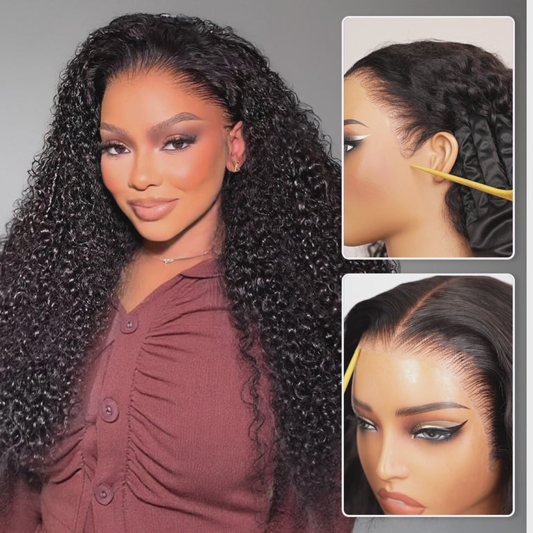 Curly 13x6 Three Go Wig Proangle Pre-Cut Details With Model &autoplay