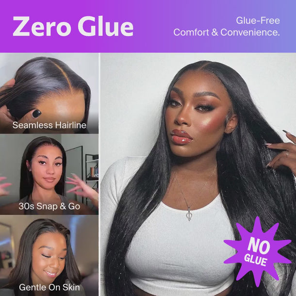 Zear Wear Truly Snap & Go Straight HD Lace Wig Zero Glue &autoplay