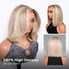 10/613 Blonde Highlight 6x5 Bob Glueless Wig 12Inch 280% Density &autoplay