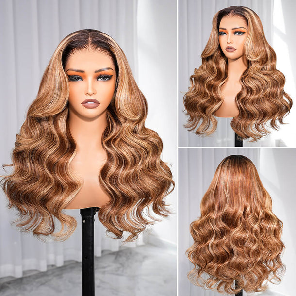 2P427 Highlight Body Wave 13x6 Glueless Wig